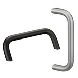 Aluminium Bügelgriff Typ: M1 (abgeschrägt); Farbe: naturfarben eloxiert, schwarz eloxiert