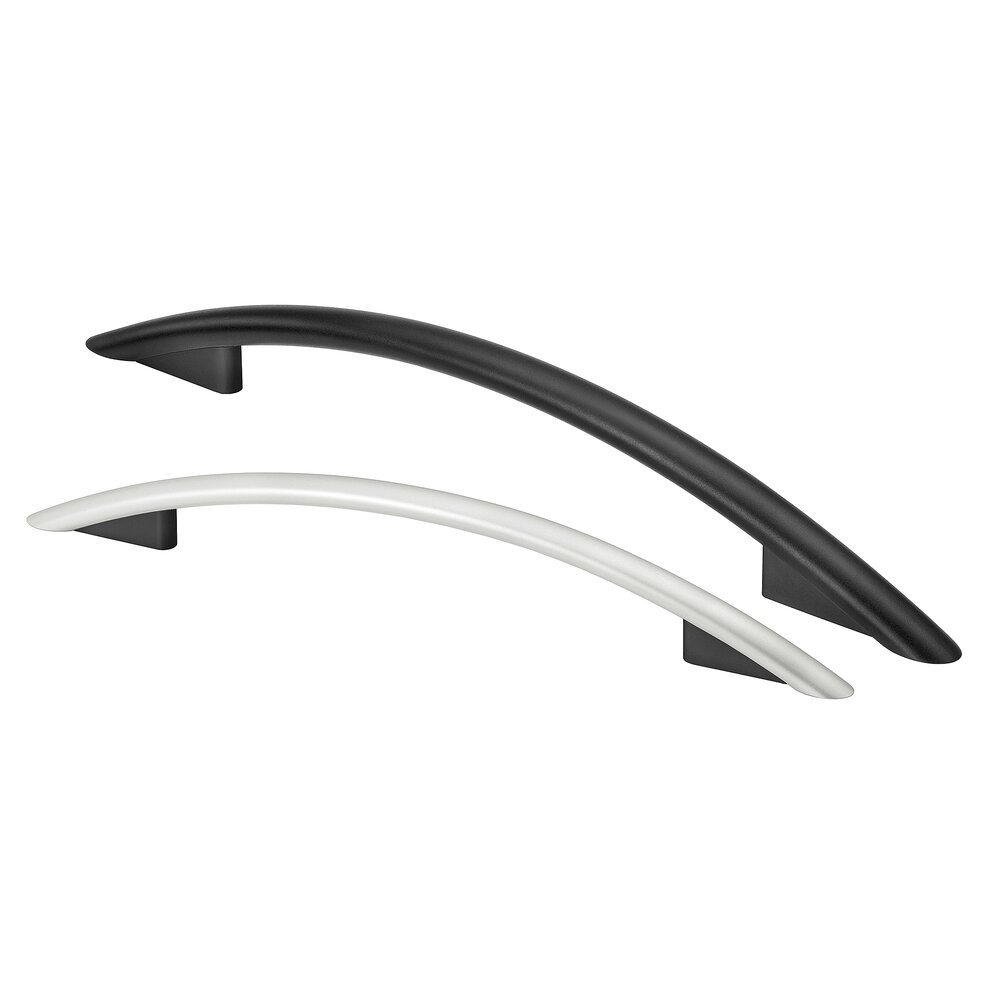 Black and white curved handles GM-26 and GM-35 shown with black mounting bases.