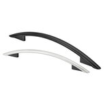 Black and white curved handles GM-26 and GM-35 shown with black mounting bases.