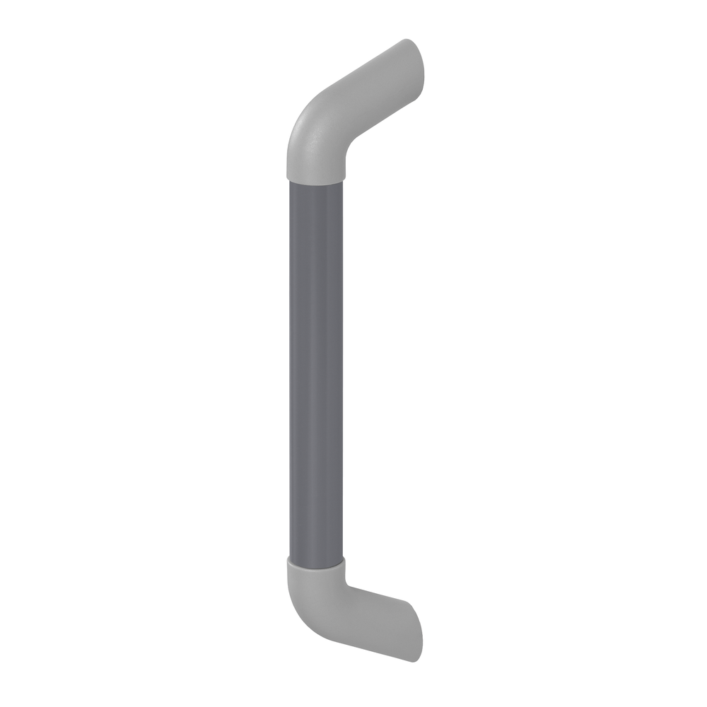 Plastic bow-type handle with dark grey cylindrical shank and light grey angled ends