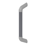 Plastic bow-type handle with dark grey cylindrical shank and light grey angled ends