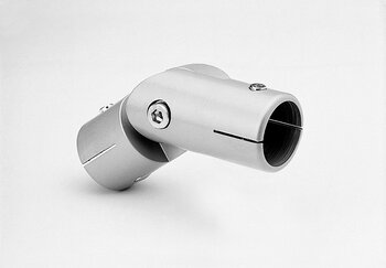 Metallic single-layer angled joint tube connector with screws and slots for tube fitting