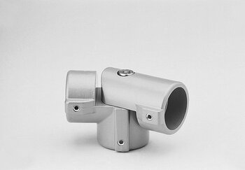 Metal T-shaped tube connector with two-layer construction and screw-tightening points